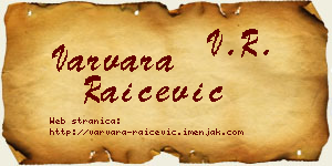 Varvara Raičević vizit kartica